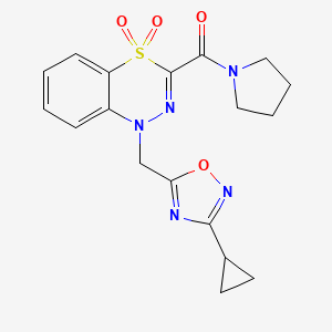 (1-((3-cyclopropyl-1,2,4-oxadiazol-5-yl)methyl)-4,4-dioxido-1H-benzo[e][1,3,4]thiadiazin-3-yl)(pyrrolidin-1-yl)methanone