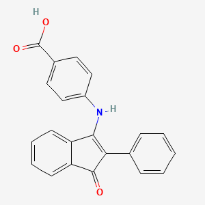 4-[(1-oxo-2-phenyl-1H-inden-3-yl)amino]benzenecarboxylic acid