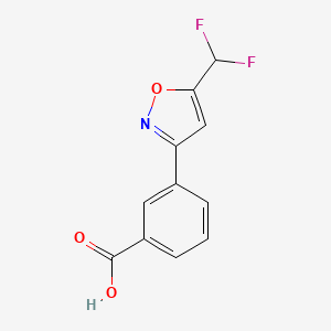 molecular formula C11H7F2NO3 B2613335 3-[5-(Difluoromethyl)-1,2-oxazol-3-yl]benzoic acid CAS No. 2248271-95-4