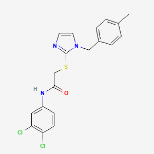 N-(3,4-dichlorophenyl)-2-[1-[(4-methylphenyl)methyl]imidazol-2-yl]sulfanylacetamide