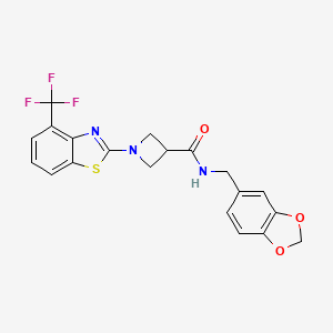 N-(benzo[d][1,3]dioxol-5-ylmethyl)-1-(4-(trifluoromethyl)benzo[d]thiazol-2-yl)azetidine-3-carboxamide