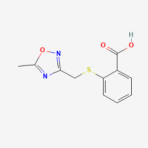 2-{[(5-Methyl-1,2,4-oxadiazol-3-yl)methyl]sulfanyl}benzoic acid