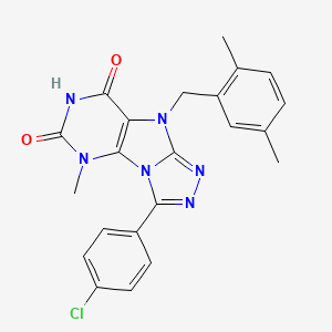 3-(4-chlorophenyl)-9-(2,5-dimethylbenzyl)-5-methyl-5H-[1,2,4]triazolo[4,3-e]purine-6,8(7H,9H)-dione