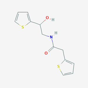 molecular formula C12H13NO2S2 B2613360 N-(2-hydroxy-2-(thiophen-2-yl)ethyl)-2-(thiophen-2-yl)acetamide CAS No. 1268066-53-0