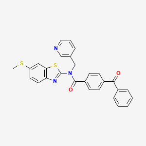 4-benzoyl-N-(6-(methylthio)benzo[d]thiazol-2-yl)-N-(pyridin-3-ylmethyl)benzamide