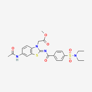 Methyl 2-[6-acetamido-2-[4-(diethylsulfamoyl)benzoyl]imino-1,3-benzothiazol-3-yl]acetate