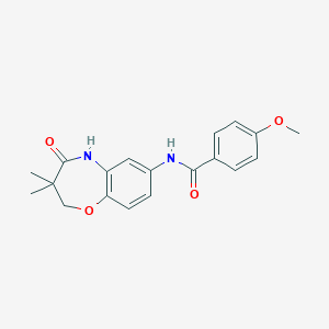 molecular formula C19H20N2O4 B2613378 N-(3,3-dimethyl-4-oxo-2,3,4,5-tetrahydro-1,5-benzoxazepin-7-yl)-4-methoxybenzamide CAS No. 921523-04-8