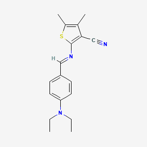 (E)-2-((4-(diethylamino)benzylidene)amino)-4,5-dimethylthiophene-3-carbonitrile