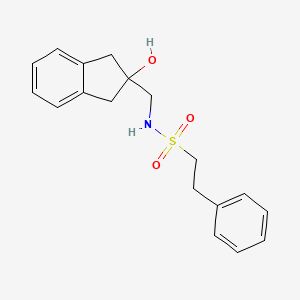 molecular formula C18H21NO3S B2613402 N-((2-hydroxy-2,3-dihydro-1H-inden-2-yl)methyl)-2-phenylethanesulfonamide CAS No. 2034408-37-0
