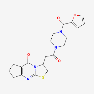 3-(2-(4-(furan-2-carbonyl)piperazin-1-yl)-2-oxoethyl)-2,3,7,8-tetrahydrocyclopenta[d]thiazolo[3,2-a]pyrimidin-5(6H)-one