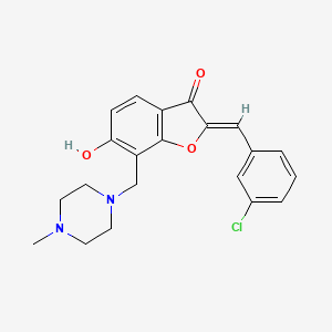 (Z)-2-(3-chlorobenzylidene)-6-hydroxy-7-((4-methylpiperazin-1-yl)methyl)benzofuran-3(2H)-one