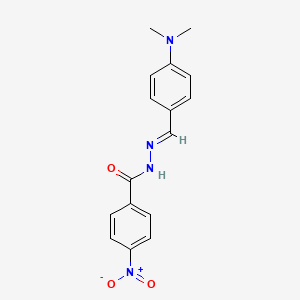 molecular formula C16H16N4O3 B2613422 N'-[4-(Dimethylamino)benzylidene]-4-nitrobenzhydrazide CAS No. 301326-93-2