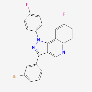 molecular formula C22H12BrF2N3 B2613423 3-(3-bromophenyl)-8-fluoro-1-(4-fluorophenyl)-1H-pyrazolo[4,3-c]quinoline CAS No. 901230-48-6