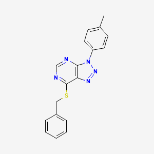 molecular formula C18H15N5S B2613424 7-(benzylthio)-3-(p-tolyl)-3H-[1,2,3]triazolo[4,5-d]pyrimidine CAS No. 863459-70-5