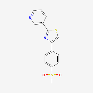 molecular formula C15H12N2O2S2 B2613426 3-{4-[4-(Methylsulfonyl)phenyl]-1,3-thiazol-2-yl}pyridine CAS No. 789483-49-4