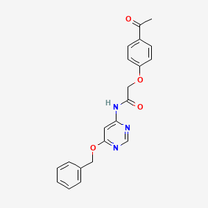 2-(4-acetylphenoxy)-N-(6-(benzyloxy)pyrimidin-4-yl)acetamide