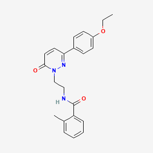 molecular formula C22H23N3O3 B2613432 N-(2-(3-(4-ethoxyphenyl)-6-oxopyridazin-1(6H)-yl)ethyl)-2-methylbenzamide CAS No. 921578-38-3