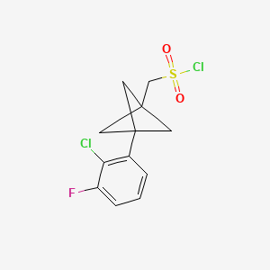 [3-(2-Chloro-3-fluorophenyl)-1-bicyclo[1.1.1]pentanyl]methanesulfonyl chloride