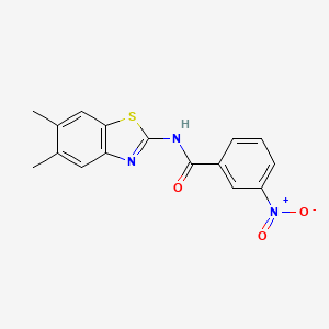 molecular formula C16H13N3O3S B2613478 N-(5,6-dimethyl-1,3-benzothiazol-2-yl)-3-nitrobenzamide CAS No. 886926-61-0