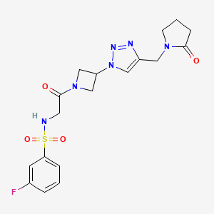 3-fluoro-N-(2-oxo-2-(3-(4-((2-oxopyrrolidin-1-yl)methyl)-1H-1,2,3-triazol-1-yl)azetidin-1-yl)ethyl)benzenesulfonamide
