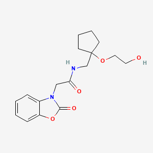 molecular formula C17H22N2O5 B2613503 N-((1-(2-hydroxyethoxy)cyclopentyl)methyl)-2-(2-oxobenzo[d]oxazol-3(2H)-yl)acetamide CAS No. 2319787-32-9
