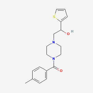 (4-(2-Hydroxy-2-(thiophen-2-yl)ethyl)piperazin-1-yl)(p-tolyl)methanone