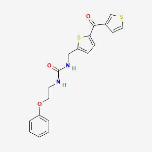 B2613588 1-(2-Phenoxyethyl)-3-((5-(thiophene-3-carbonyl)thiophen-2-yl)methyl)urea CAS No. 1797141-59-3