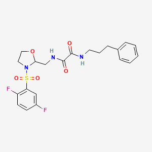 N1-((3-((2,5-difluorophenyl)sulfonyl)oxazolidin-2-yl)methyl)-N2-(3-phenylpropyl)oxalamide