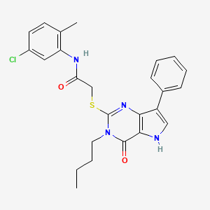 2-((3-butyl-4-oxo-7-phenyl-4,5-dihydro-3H-pyrrolo[3,2-d]pyrimidin-2-yl)thio)-N-(5-chloro-2-methylphenyl)acetamide