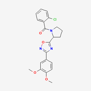 molecular formula C21H20ClN3O4 B2613641 (2-Chlorophenyl)-[2-[3-(3,4-dimethoxyphenyl)-1,2,4-oxadiazol-5-yl]pyrrolidin-1-yl]methanone CAS No. 1790341-00-2