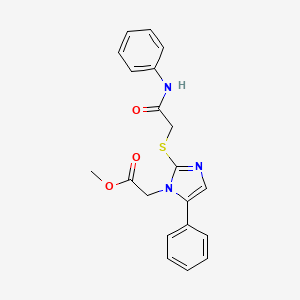 methyl 2-(2-((2-oxo-2-(phenylamino)ethyl)thio)-5-phenyl-1H-imidazol-1-yl)acetate