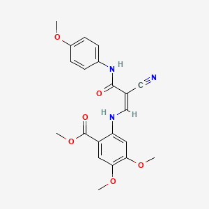 (Z)-methyl 2-((2-cyano-3-((4-methoxyphenyl)amino)-3-oxoprop-1-en-1-yl)amino)-4,5-dimethoxybenzoate