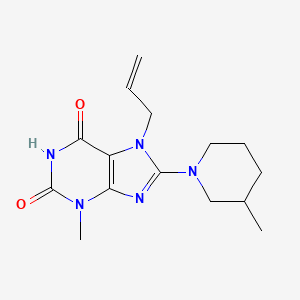 6-hydroxy-3-methyl-8-(3-methylpiperidin-1-yl)-7-(prop-2-en-1-yl)-3,7-dihydro-2H-purin-2-one