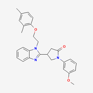 4-{1-[2-(2,4-dimethylphenoxy)ethyl]-1H-benzimidazol-2-yl}-1-(3-methoxyphenyl)pyrrolidin-2-one