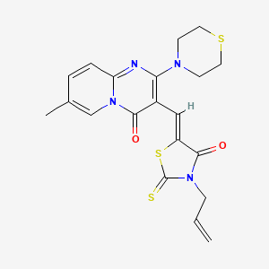 B2613695 (Z)-3-allyl-5-((7-methyl-4-oxo-2-thiomorpholino-4H-pyrido[1,2-a]pyrimidin-3-yl)methylene)-2-thioxothiazolidin-4-one CAS No. 843669-52-3