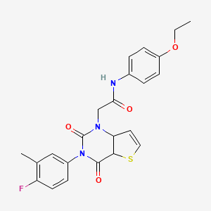 molecular formula C23H20FN3O4S B2613752 N-(4-ethoxyphenyl)-2-[3-(4-fluoro-3-methylphenyl)-2,4-dioxo-1H,2H,3H,4H-thieno[3,2-d]pyrimidin-1-yl]acetamide CAS No. 1260987-19-6