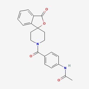 molecular formula C21H20N2O4 B2613765 N-(4-(3-oxo-3H-spiro[isobenzofuran-1,4'-piperidin]-1'-ylcarbonyl)phenyl)acetamide CAS No. 1705923-43-8