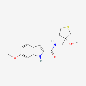 molecular formula C16H20N2O3S B2613883 6-methoxy-N-[(3-methoxythiolan-3-yl)methyl]-1H-indole-2-carboxamide CAS No. 1797803-46-3