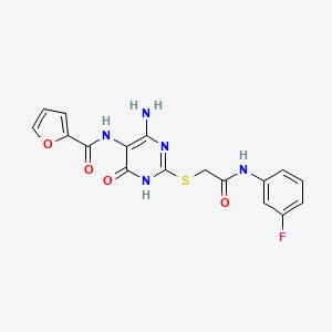 N-(4-amino-2-((2-((3-fluorophenyl)amino)-2-oxoethyl)thio)-6-oxo-1,6-dihydropyrimidin-5-yl)furan-2-carboxamide