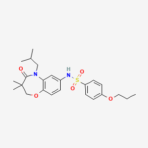 N-(5-isobutyl-3,3-dimethyl-4-oxo-2,3,4,5-tetrahydrobenzo[b][1,4]oxazepin-7-yl)-4-propoxybenzenesulfonamide