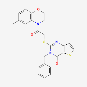 3-benzyl-2-{[2-(6-methyl-3,4-dihydro-2H-1,4-benzoxazin-4-yl)-2-oxoethyl]sulfanyl}-3H,4H-thieno[3,2-d]pyrimidin-4-one