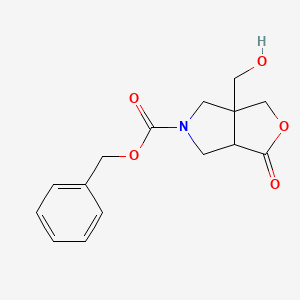 molecular formula C15H17NO5 B2613901 benzyl 3a-(hydroxymethyl)-1-oxo-hexahydro-1H-furo[3,4-c]pyrrole-5-carboxylate CAS No. 2408974-82-1