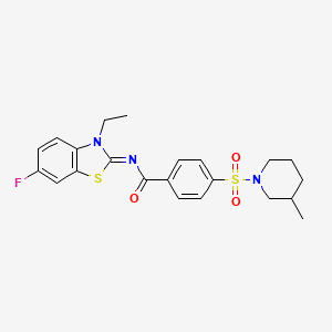 (E)-N-(3-ethyl-6-fluorobenzo[d]thiazol-2(3H)-ylidene)-4-((3-methylpiperidin-1-yl)sulfonyl)benzamide