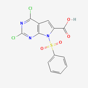 7-(benzenesulfonyl)-2,4-dichloro-7H-pyrrolo[2,3-d]pyrimidine-6-carboxylic acid