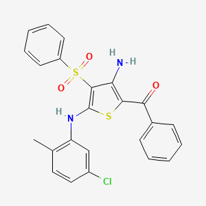 [3-Amino-4-(benzenesulfonyl)-5-(5-chloro-2-methylanilino)thiophen-2-yl]-phenylmethanone