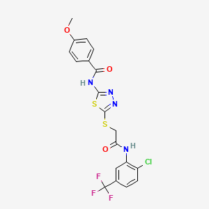 N-(5-((2-((2-chloro-5-(trifluoromethyl)phenyl)amino)-2-oxoethyl)thio)-1,3,4-thiadiazol-2-yl)-4-methoxybenzamide
