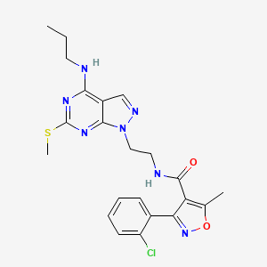 3-(2-chlorophenyl)-5-methyl-N-(2-(6-(methylthio)-4-(propylamino)-1H-pyrazolo[3,4-d]pyrimidin-1-yl)ethyl)isoxazole-4-carboxamide