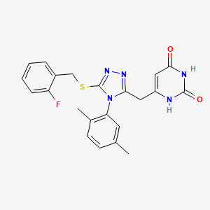 6-[[4-(2,5-dimethylphenyl)-5-[(2-fluorophenyl)methylsulfanyl]-1,2,4-triazol-3-yl]methyl]-1H-pyrimidine-2,4-dione