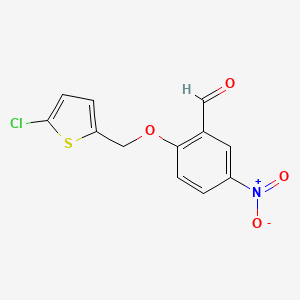 2-[(5-Chlorothiophen-2-yl)methoxy]-5-nitrobenzaldehyde