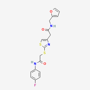 N-(4-fluorophenyl)-2-((4-(2-((furan-2-ylmethyl)amino)-2-oxoethyl)thiazol-2-yl)thio)acetamide